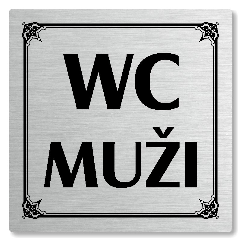 WC muži, 118x118mm, stříbrná, Nebraska